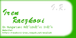 iren raczkovi business card